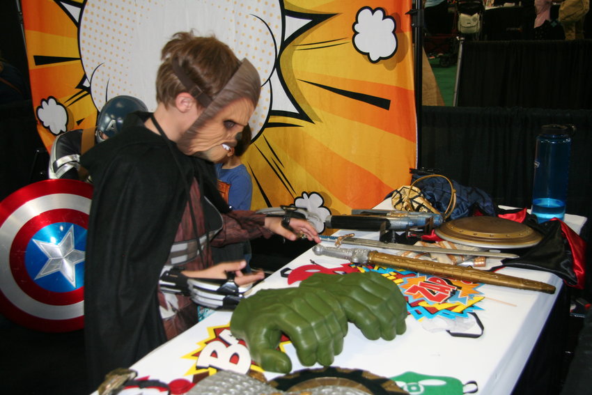 The LAB area for children and teens was a popular place for hands on activities, including Lego building, costume building and interactive photography. Here, children are allowed to build their ideal superhero outfit with any of the pieces they'd like, even if that means a Chewbacca mask with Hulk hands.